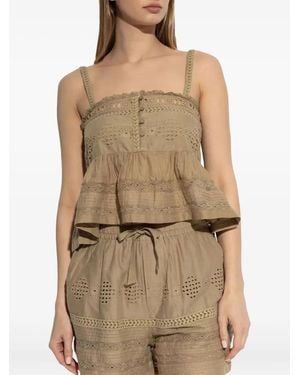 Isabel Marant Embroidered top - Natur