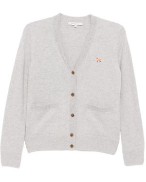 Maison Kitsuné Baby Fox Lambswool Boxy Cardigan - White