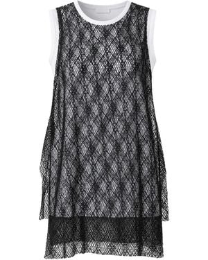 Y's Yohji Yamamoto Lace-Overlay Sleeveless Vest - Grey