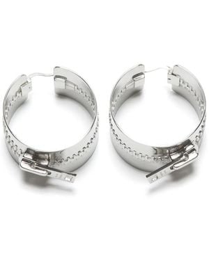 Acne Studios Zip-Detail Hoop Earrings - White