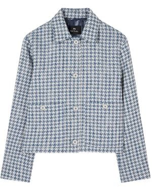 Paul Smith Houndstooth-Pattern Jacket - Blue