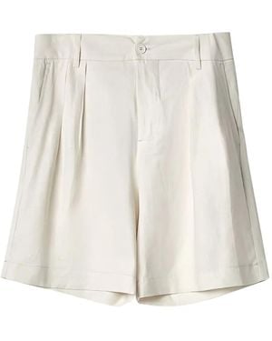 hinnominate Pleated-Details Shorts - White