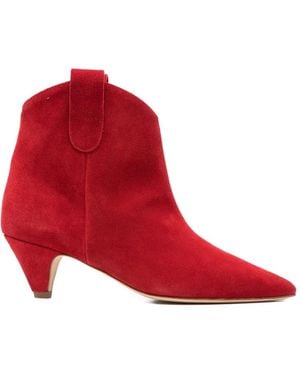 Anna F. Botas Con Puntera En Punta - Rojo
