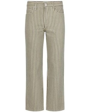 AMO Billie Striped Cotton Jeans - Grey