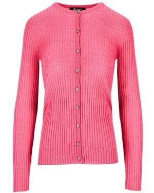 LA ROSE Ribbed-Knit Cardigan - Pink