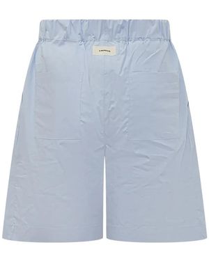 A PAPER KID Logo-Patch Shorts - Blue