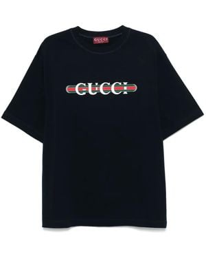 Gucci Printed Cotton T-Shirt - Black