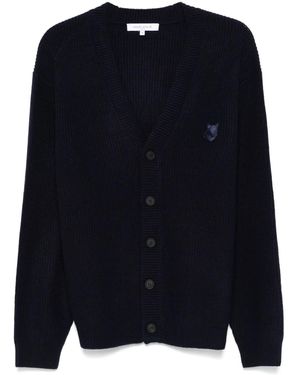 Maison Kitsuné Fox Head Wool Cardigan - Blue