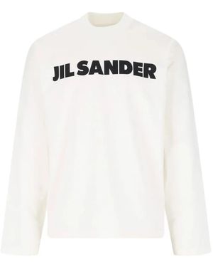 Jil Sander Logo-Print Long-Sleeve T-Shirt - White