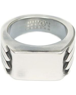 MM6 by Maison Martin Margiela Minimal Logo 4Mm Ring - Gray