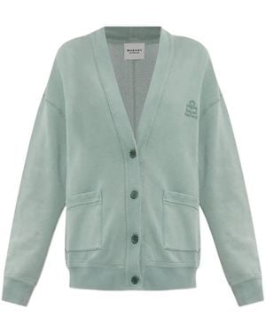 Isabel Marant Stephy Logo-Embroidered Cardigan - Green