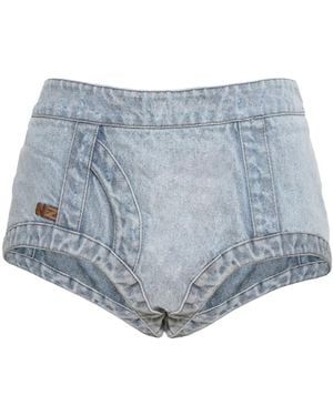 Natasha Zinko Washed Denim Shorts - Blue