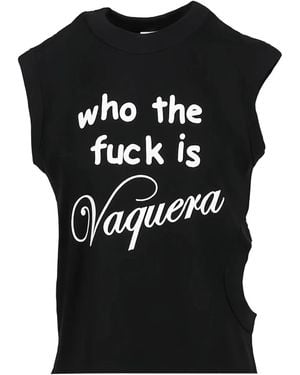 VAQUERA Cut-Out Tank Top - Black