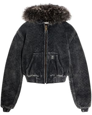 Alexander Wang Kapuzenjacke Aus Velours - Schwarz
