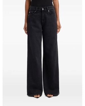 7 For All Mankind Lotta Wide-Leg Jeans - Black
