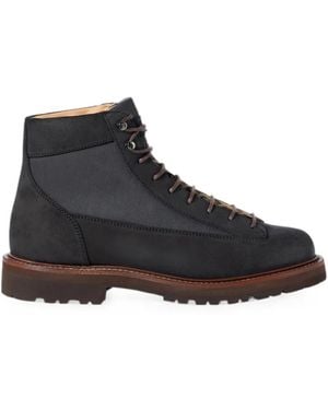Brunello Cucinelli Suede And Techno Fabric Urban Outdoor Boots - Black