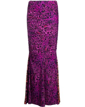 Roberto Cavalli Gonna Con Stampa - Viola