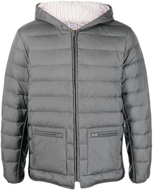 Thom Browne Zip-Front Padded Jacket - Gray