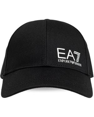 EA7 Logo-Print Baseball Cap - Black