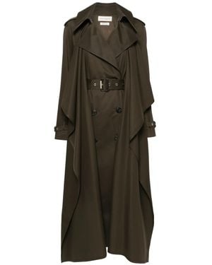 McQueen Gelaagde Trenchcoat - Groen
