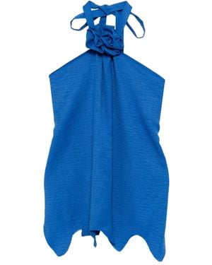 BLAKLACE Floral Detailing Blouse - Blue
