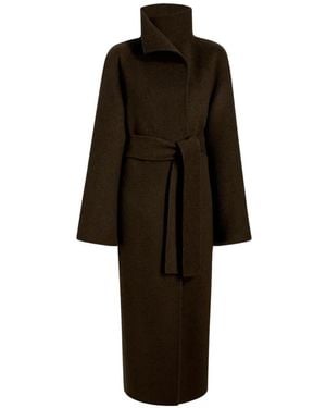 KHAITE Belted Coats - Marrone