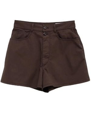 Lemaire Button Shorts - Brown