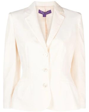 Ralph Lauren Elitsa Twill Satin-Finish Blazer - White