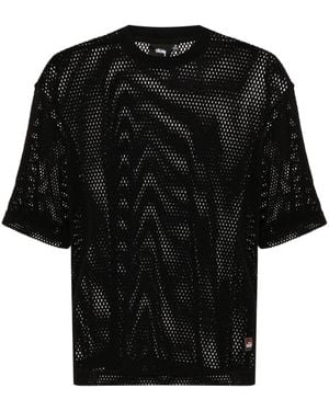 Stussy Team Cotton Mesh Tシャツ - ブラック