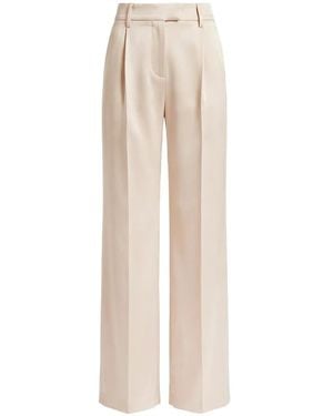 Brunello Cucinelli Pleated Satin-Finish Pants - White