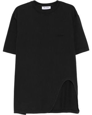 The Attico Oversized Curved Hem Cotton T-Shirt - Black