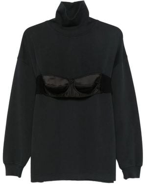 VAQUERA Bra-Overlay High-Neck Jumper - Black