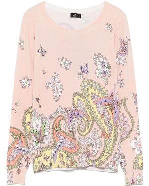 Etro Pullover Mit Blumen-Print - Pink