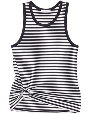 Rabanne Striped Tank Top - Black