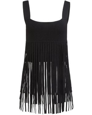 Toccin Amaris Fringed Tank Top - Black