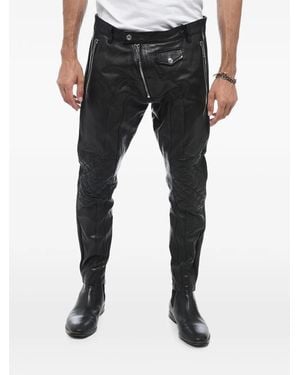 DSquared² Quilted-Detail Biker Pants - Black