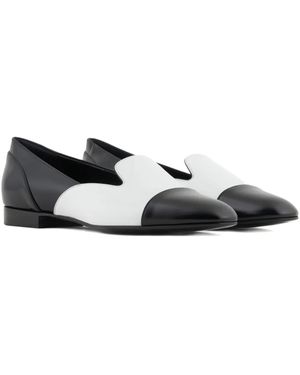 Giorgio Armani Two-Tone Leather Loafers - Black