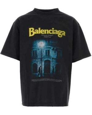 Balenciaga The Address Medium-Fit T-Shirt - Black