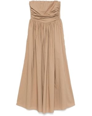 Matteau Strapless Lace-Up Maxi Dress - Natural