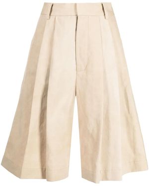 Uma Wang Knee-Length Wide-Leg Shorts - Natural