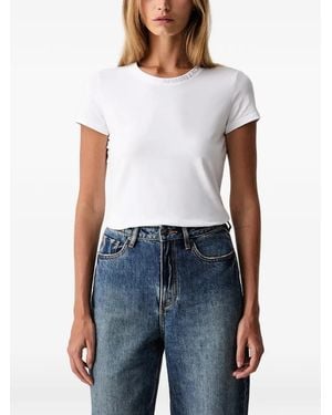 ARMANI EXCHANGE Rhinestone-Logo T-Shirt - Blue
