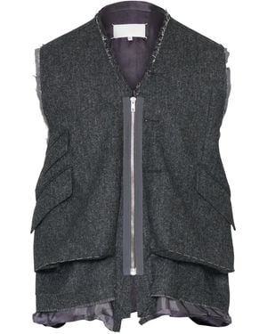 Maison Margiela Frayed Pocket Waistcoat - Black