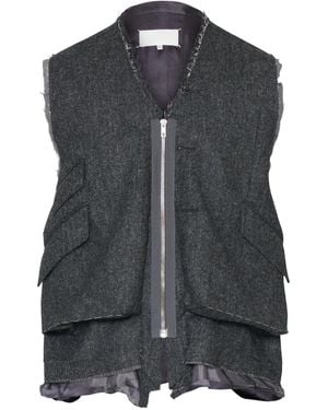 Maison Margiela Frayed Pocket Waistcoat - Black