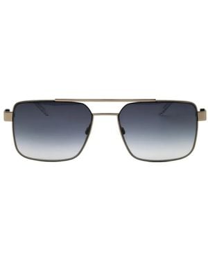 HUGO Rectangular-Frame Double-Bridge Sunglasses - Blue