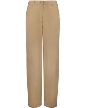 Alberta Ferretti High-Waisted Wide-Leg Trousers - Natural