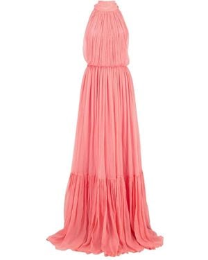Gucci Vestido largo con cuello halter - Rosa