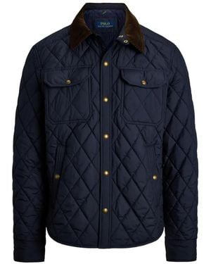 Polo Ralph Lauren Corduroy-Collar Quilted Jacket - Blue