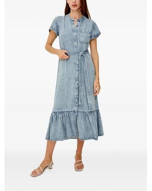 Rails Gerüschtes Kahlo Jeans-Midikleid - Blau