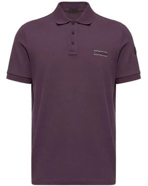 Moncler Logo-Print Piqué Polo Shirt - Purple