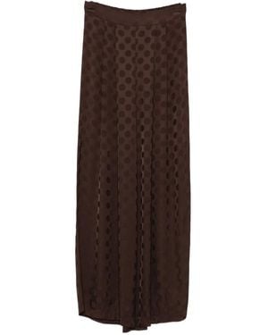 Dixie Pleated Polka-Dot Pants - Brown